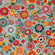 Makower - Revival Floral Blue 1/2m