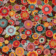 Makower - Revival Floral Brown 1/2m