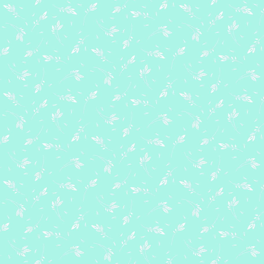 Makower - Revival Sprig Teal 1/2m