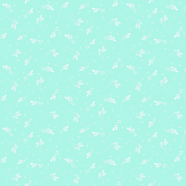 Makower - Revival Sprig Teal 1/2m
