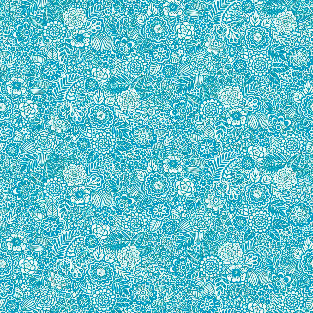 Makower - Revival Stencil Blue 1/2m