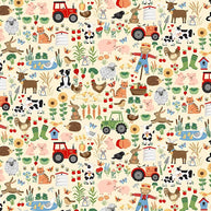 Makower - Fun on the Farm Friends Cream 1/2m