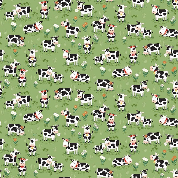 Makower - Fun on the Farm Grazing Cows Green 1/2m