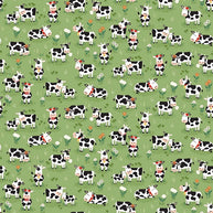 Makower - Fun on the Farm Grazing Cows Green 1/2m