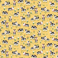 Makower - Fun on the Farm Grazing Cows Yellow 1/2m