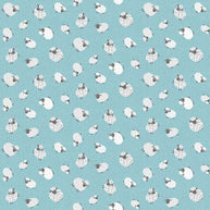 Makower - Fun on the Farm Woolly Sheep Blue 1/2m