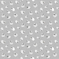 Makower - Fun on the Farm Woolly Sheep Grey 1/2m