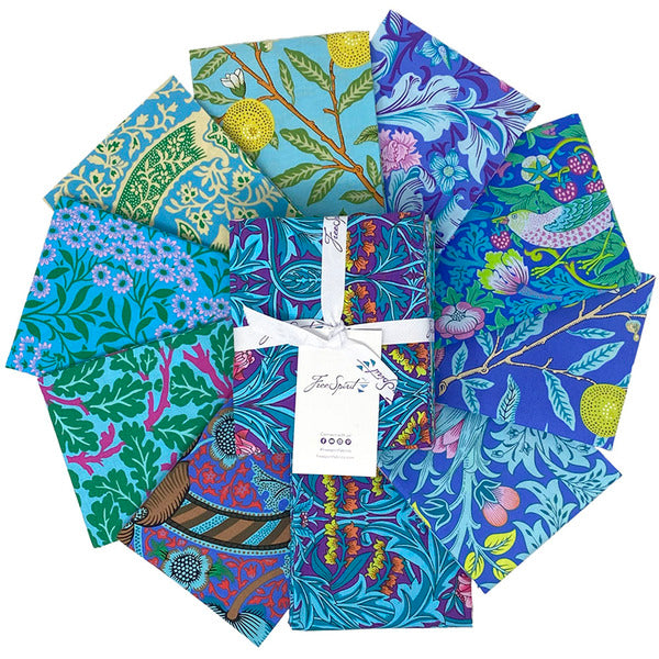 Free Spirit - Kaffe Fassett x Morris & Co - Blues Fat Quarter Bundle