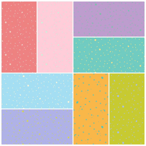 8 Fat Quarters of Space Sprinkles True Colors by Tula Pink