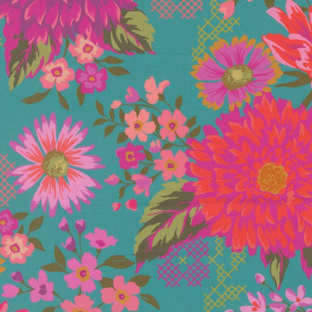 Parlor Teal Happy Blooms