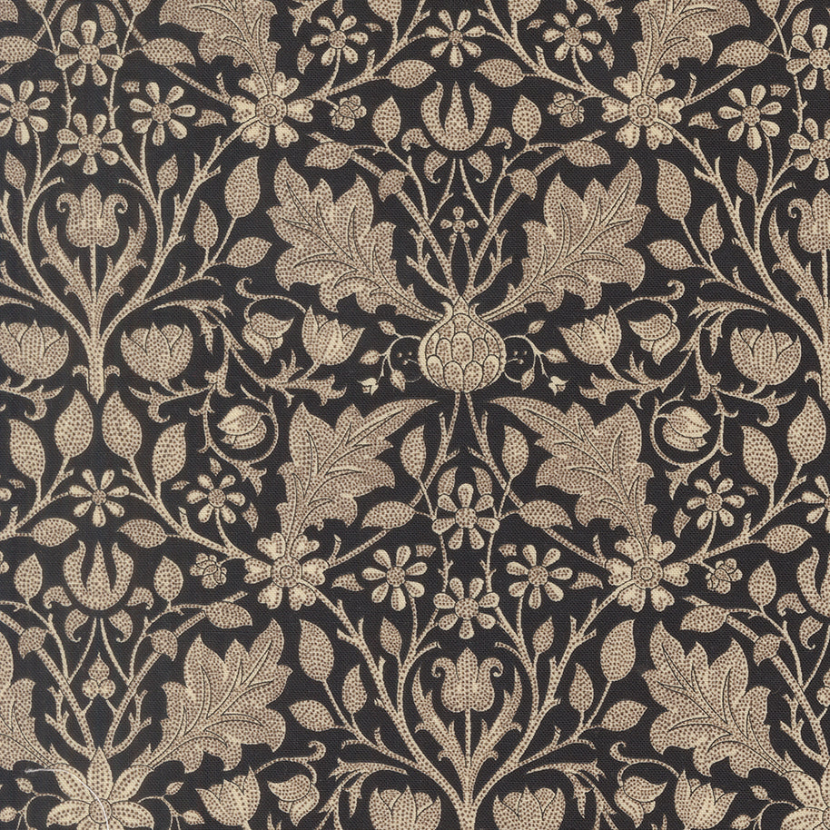 13383 17 Morris Muse Ebony by Barbara Brackman 1/2m