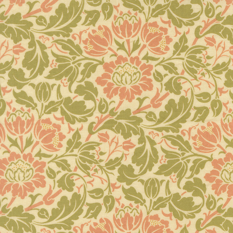 13384 11 Morris Muse Parchment by Barbara Brackman 1/2m