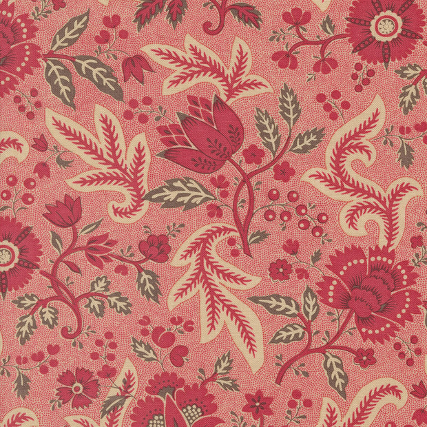 Moda Fabric - Rouenneries Trois Faded Red 1/2m