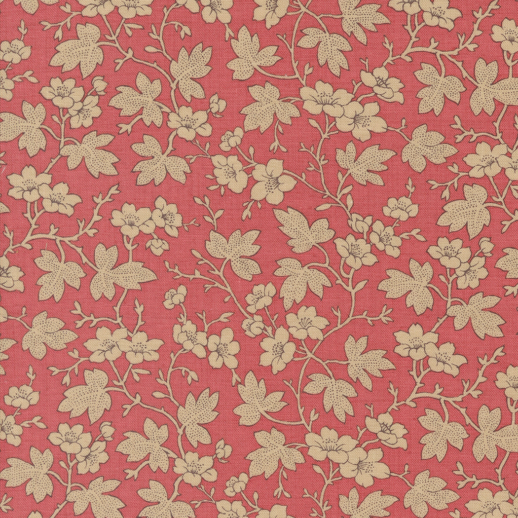 Moda Fabric - Rouenneries Trois Faded Red 1/2m