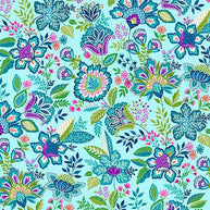 147_B Botanical-Blue Tropica by Makower 1/2m
