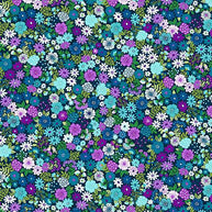 148_B Mini Floral-Blue Tropica by Makower 1/2m