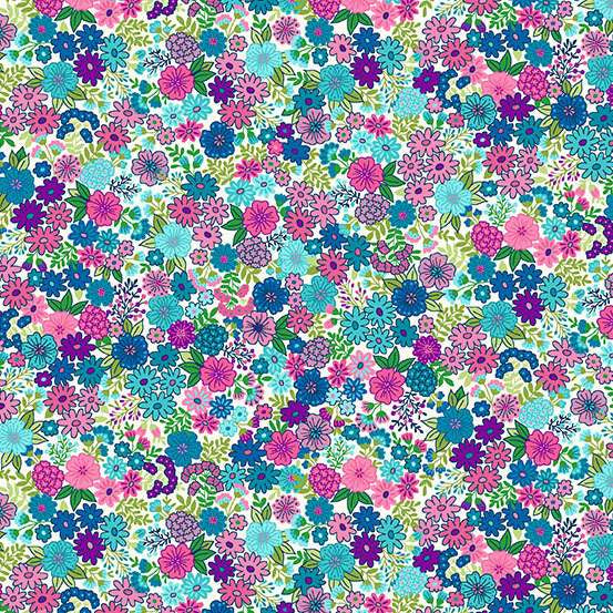 148_Q Mini Floral-Cream, Tropica by Makower 1/2m
