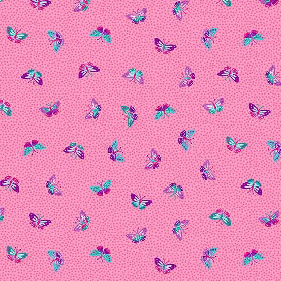 149_P Butterflies-Pink, Tropica by Makower 1/2m