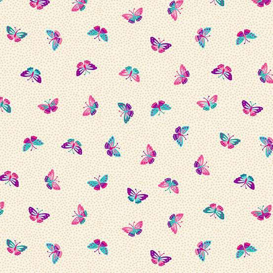 149_Q Butterflies-Cream, Tropica by Makower 1/2m