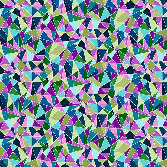 152_B Mosaic-Blue, Tropica by Makower 1/2m