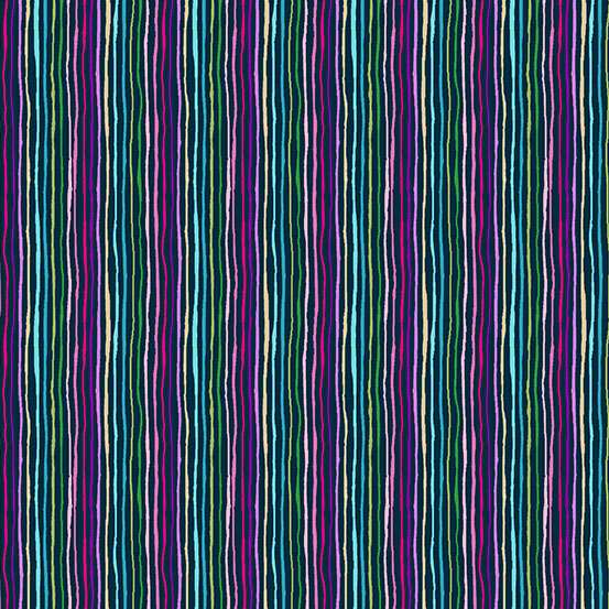 153_B Stripe-Blue, Tropica by Makower 1/2m