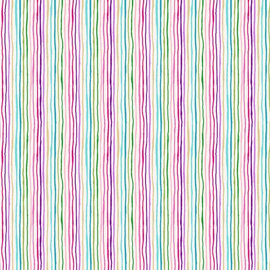153_Q Stripe-Cream, Tropica by Makower 1/2m