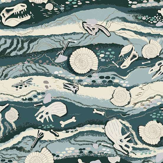 164_B Strata-Blue, Prehistoric by Makower 1/2m