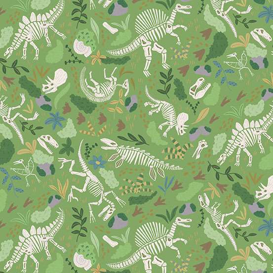167_G Fossils-Green, Prehistoric by Makower 1/2m