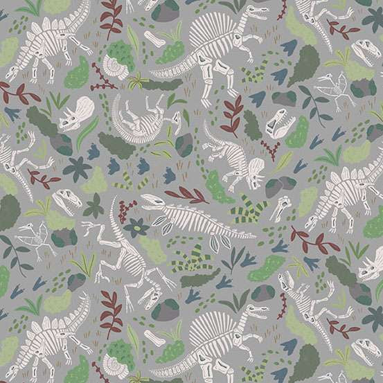 167_S Fossils-Grey, Prehistoric by Makower 1/2m