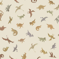168_Q Pals-Cream, Prehistoric by Makower 1/2m