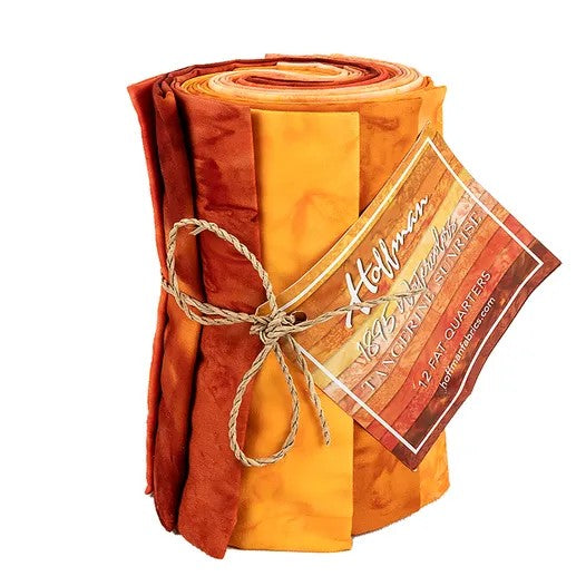 Tangerine Sunrise 1895 Batik Watercolours 12 Fat Quarter Bundle