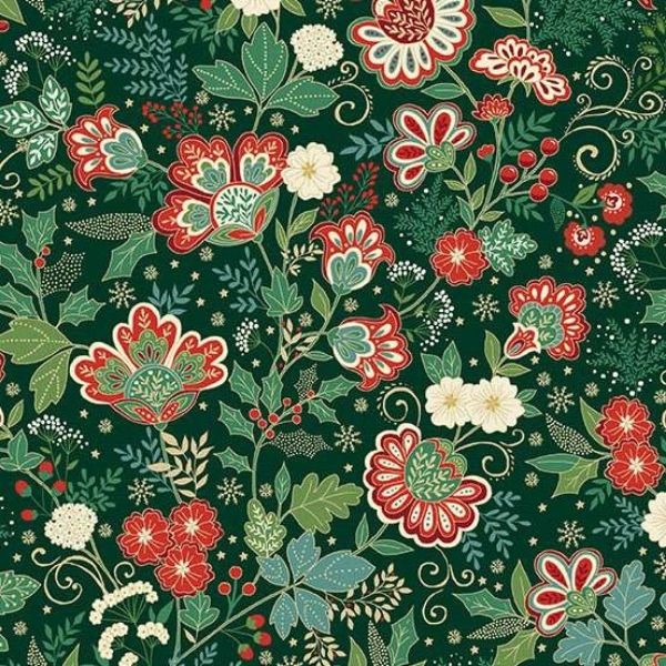 213-G Bloom Green, Adorn by Makower 1/2m