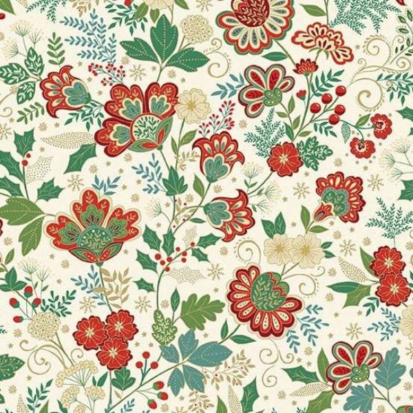 213-Q Bloom Cream, Adorn by Makower 1/2m