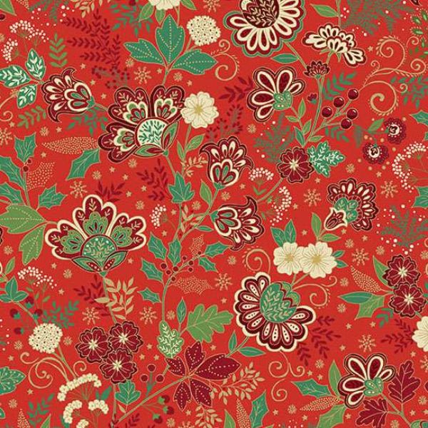 213-R5 Bloom Red, Adorn by Makower 1/2m