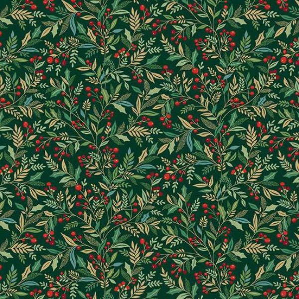 214-G Holly Green, Adorn by Makower 1/2m