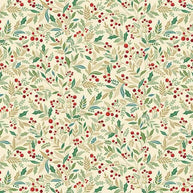 214-Q Holly Cream, Adorn by Makower 1/2m