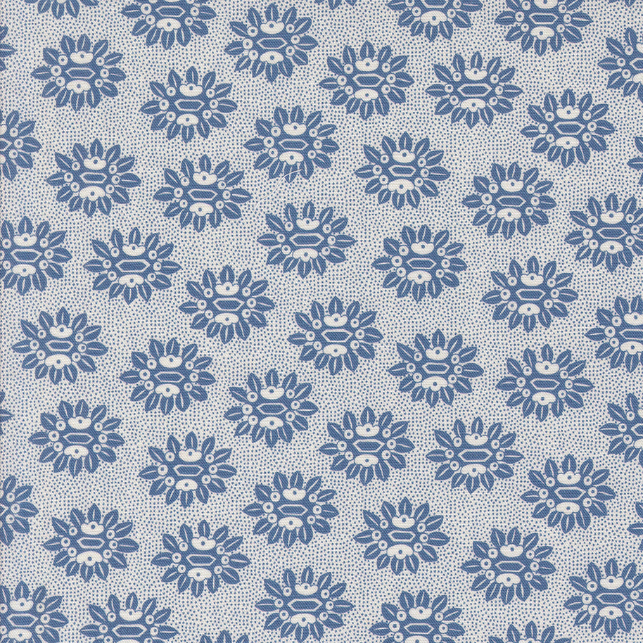 Larking Florals Reproduction Cobalt