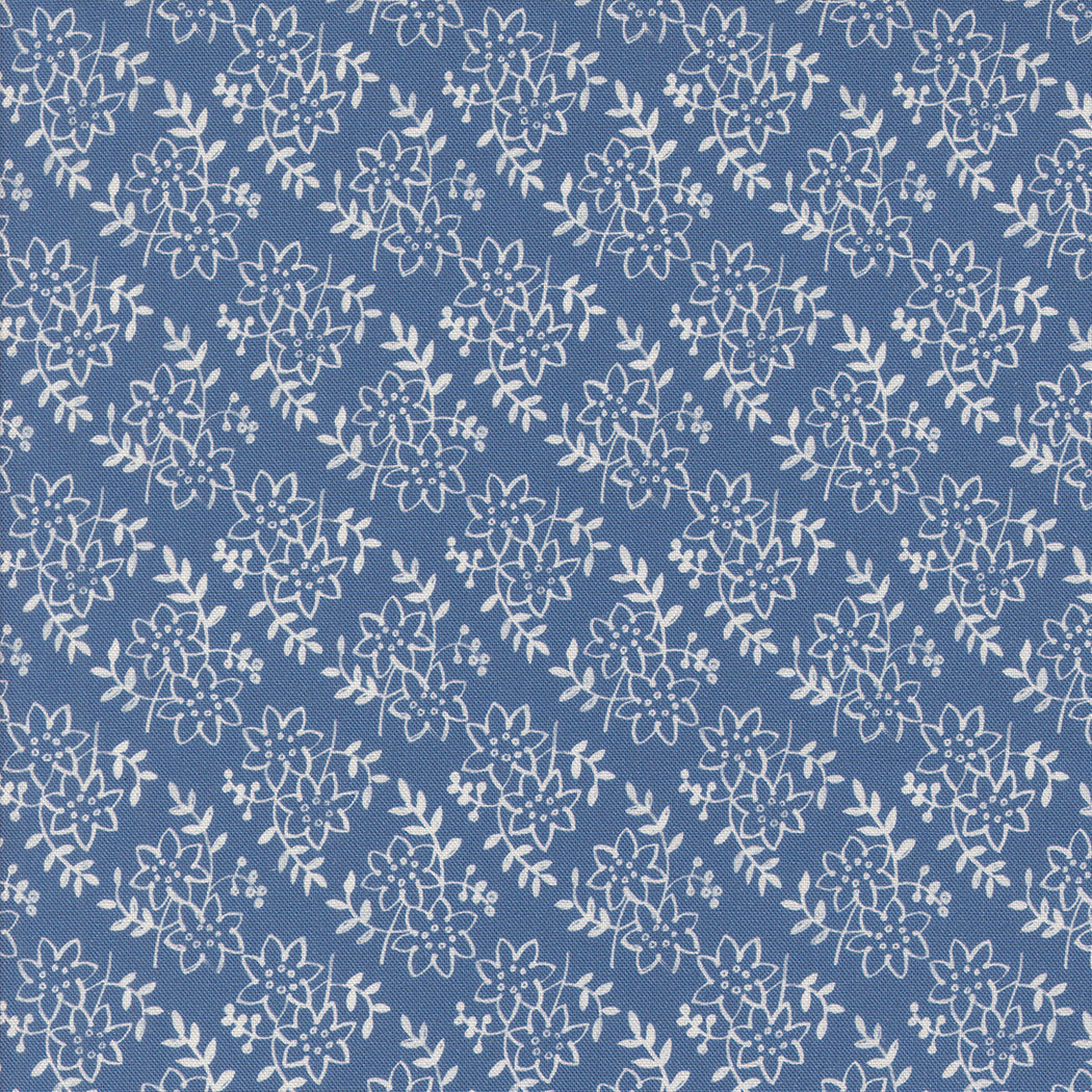 Larking Florals Fran Cobalt