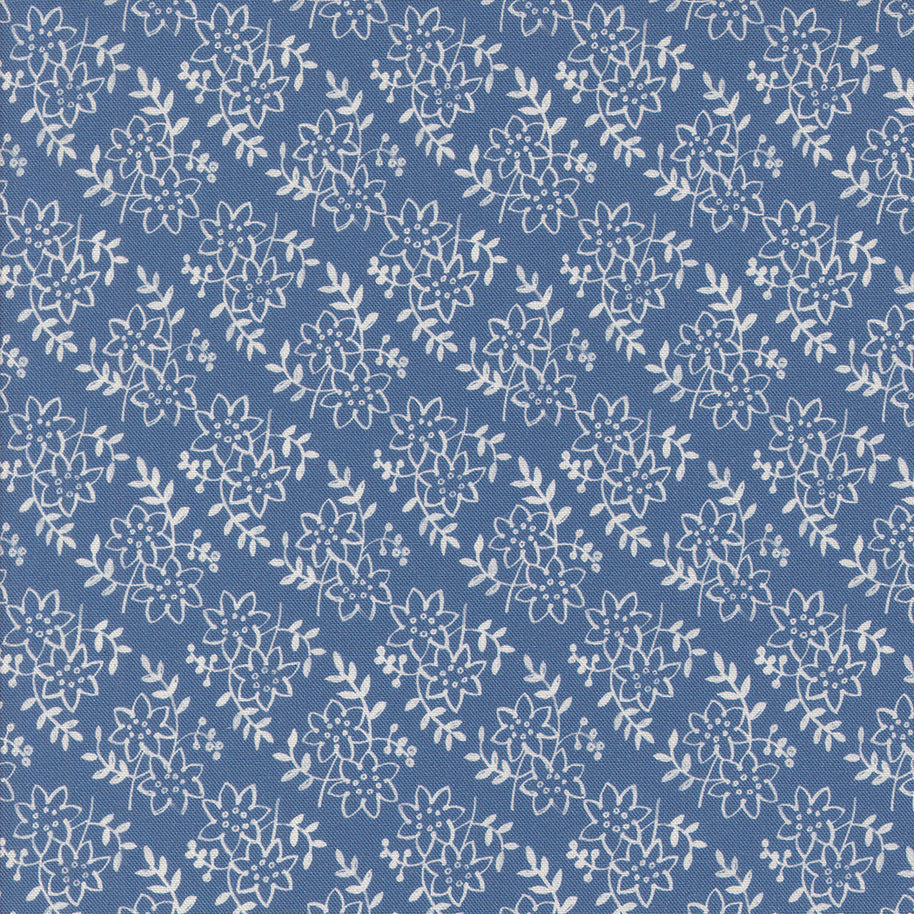 Larking Florals Fran Cobalt