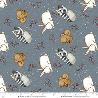 2707-77 Grey Blue, Snow Folks by Barb Tourtillotte 1/2m