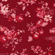 Moda Fabrics - Hollyhocks Roses Geranium Red English Rose 1/2m
