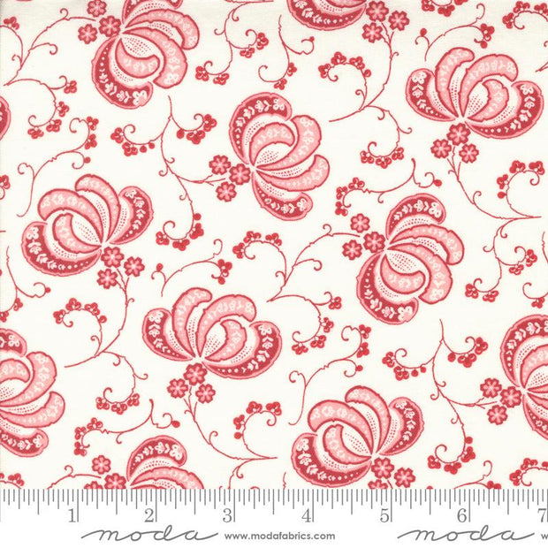 Moda Fabrics - Hollyhocks Roses Jasmine Rose 1/2m