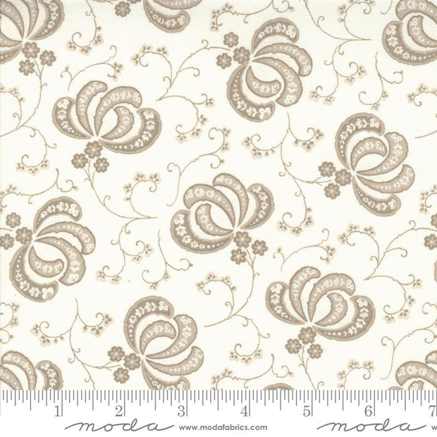 Moda Fabrics - Hollyhocks Roses Linen Blooms 1/2m