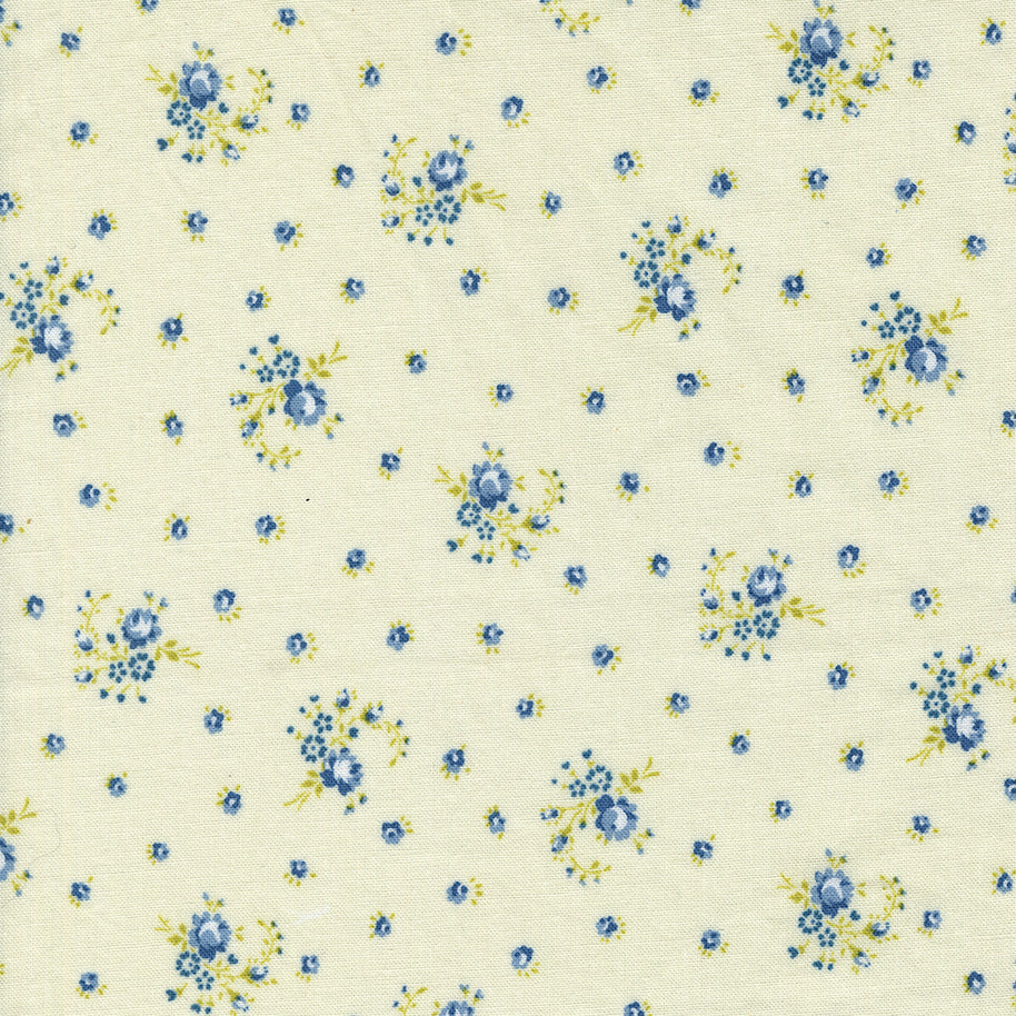 Moda Fabrics - Hollyhocks Roses Jasmine Sky Little Roses 1/2m