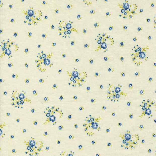 Moda Fabrics - Hollyhocks Roses Jasmine Sky Little Roses 1/2m