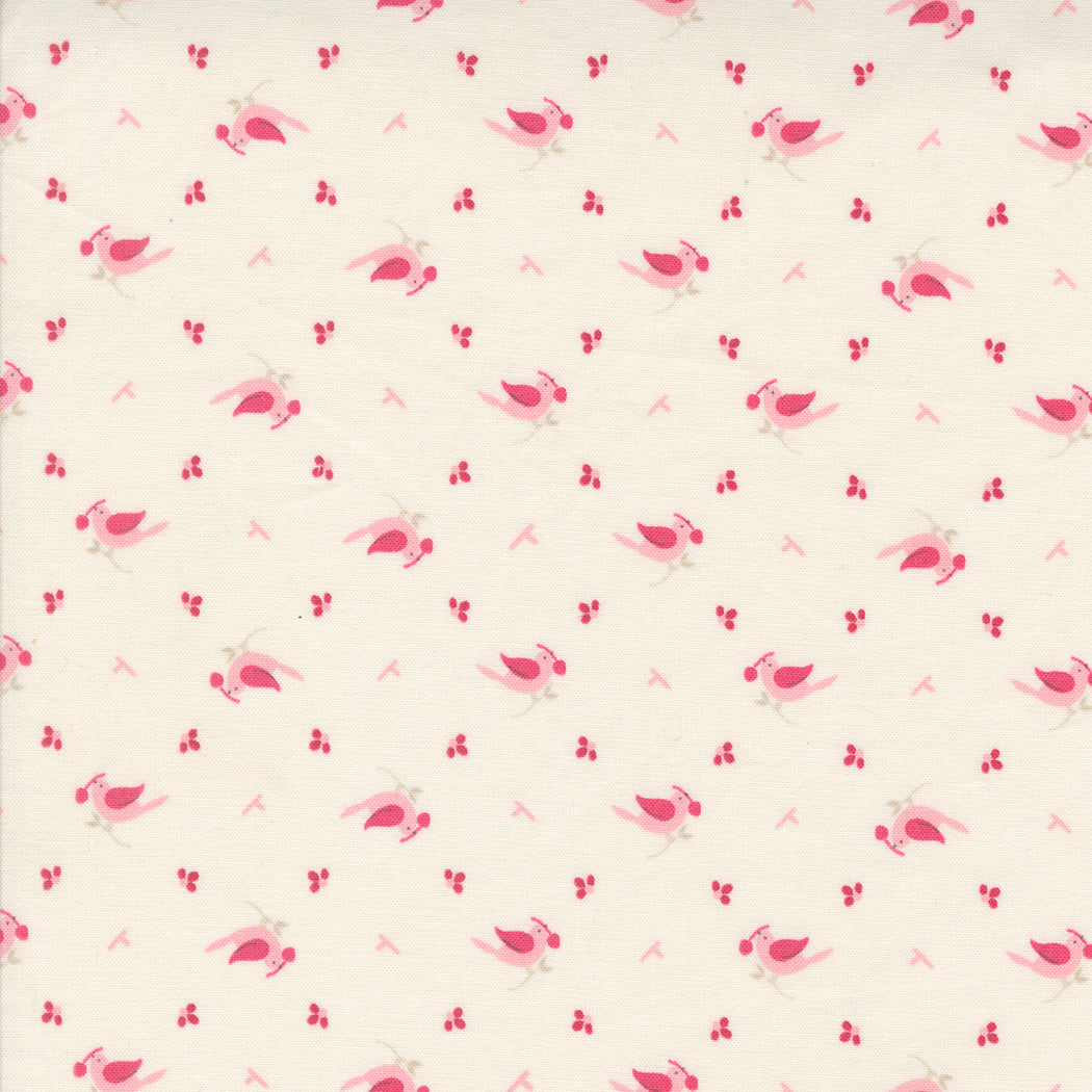 Moda Fabrics - Hollyhocks Roses Jasmine Rose 1/2m