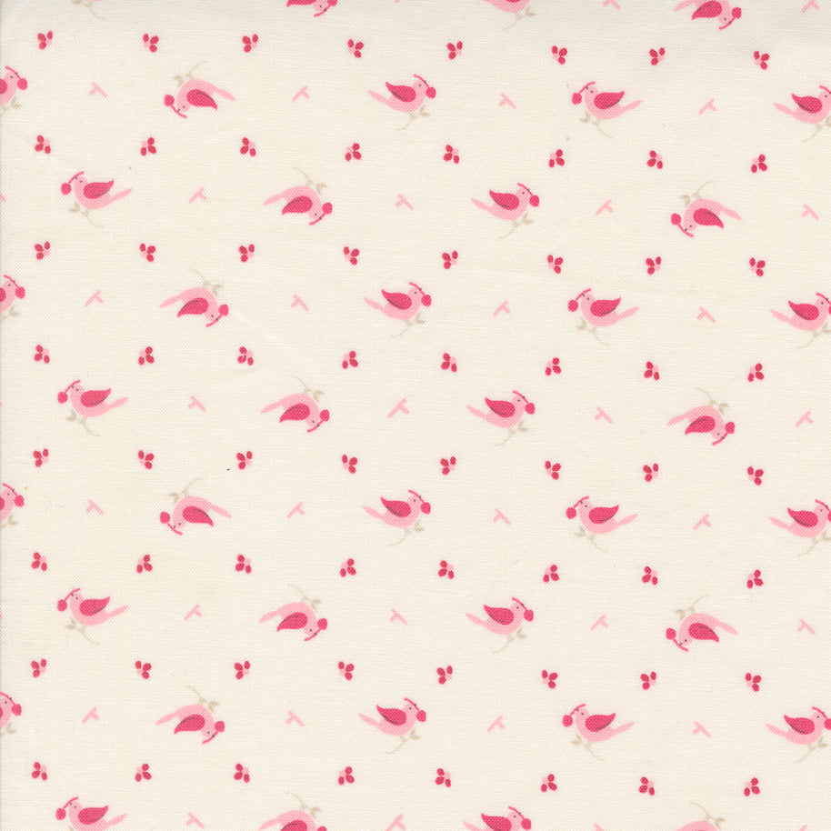 Moda Fabrics - Hollyhocks Roses Jasmine Rose 1/2m