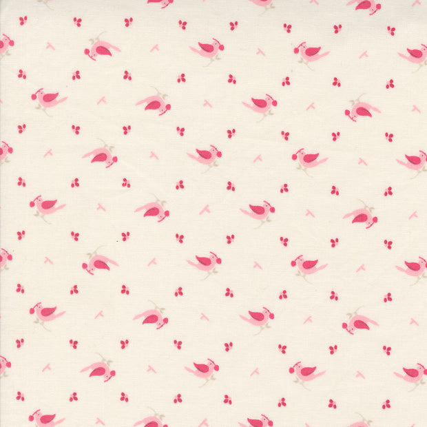 Moda Fabrics - Hollyhocks Roses Jasmine Rose 1/2m