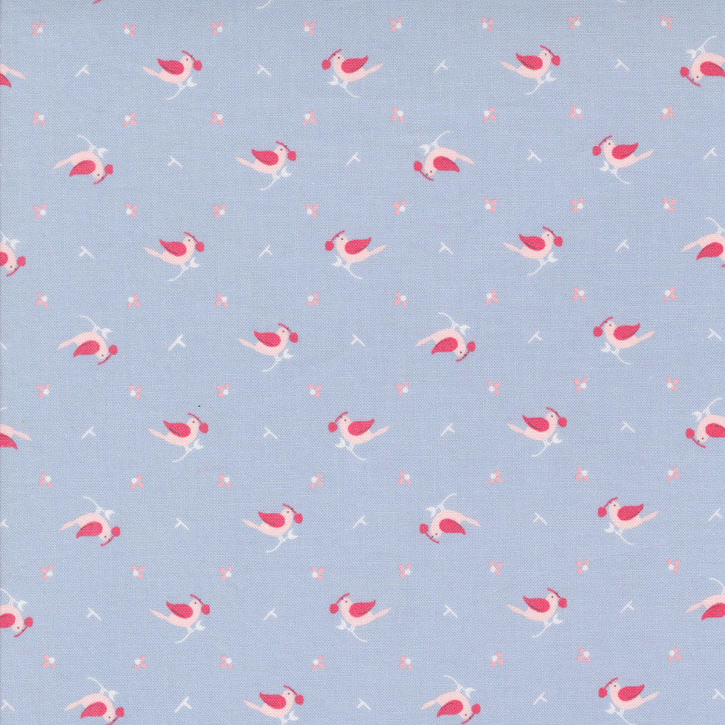 Moda Fabrics - Hollyhocks Roses Sky Early Bird1/2m