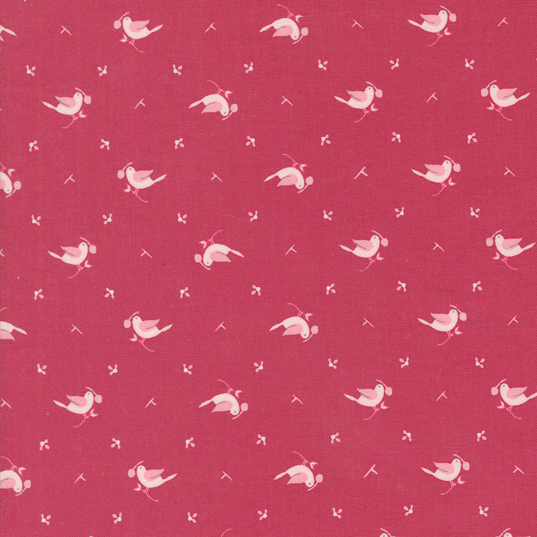 Moda Fabrics - Hollyhocks Roses Geranium Red 1/2m